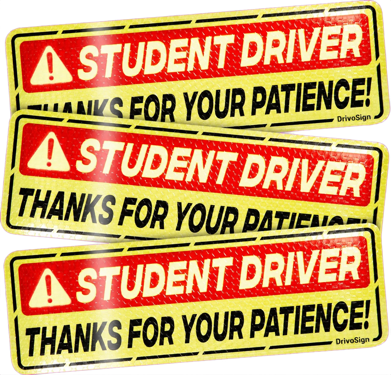 Student Driver reflective magnet three-pack